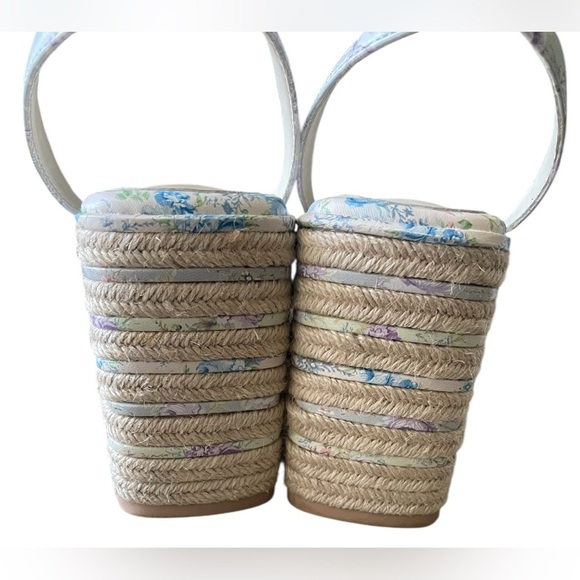 Dolce Vita , Elvia Purple Floral Ankle Strap Platform Espadrille Wedges - Picture 6 of 8